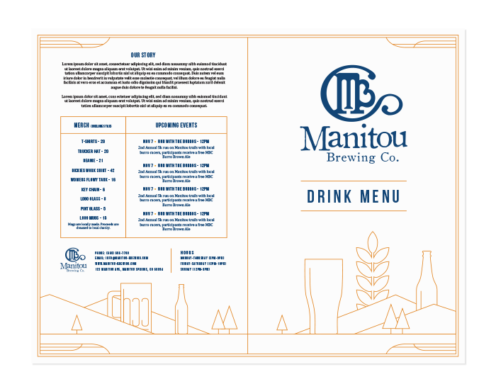 Manitou Brewing Company Menu Re-Design